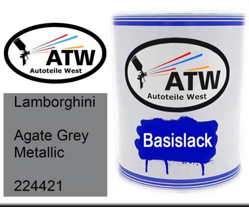 Lamborghini, Agate Grey Metallic, 224421: 1L Lackdose, von ATW Autoteile West.